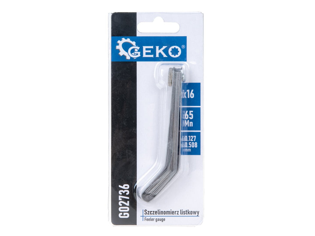 Feeler gauge 0.127 – 0.508 mm, 16 blades