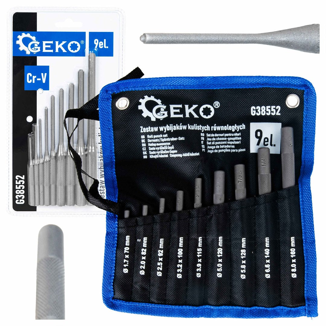 9-piece CrV roll punch set