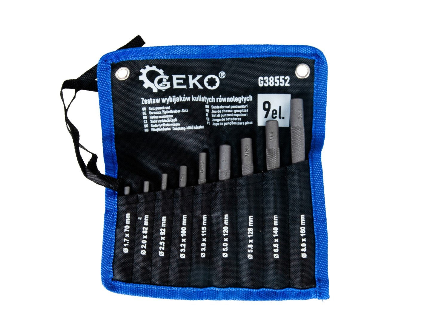 9-piece CrV roll punch set