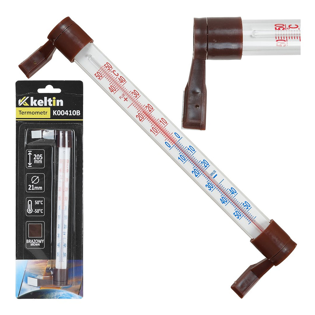 Outdoor window thermometer 205 x 17 mm / brown