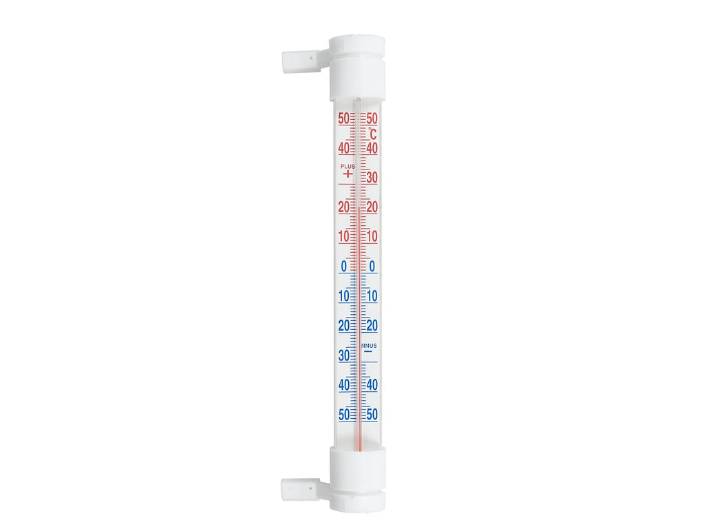 Outdoor window thermometer, 233 x 24 mm, white