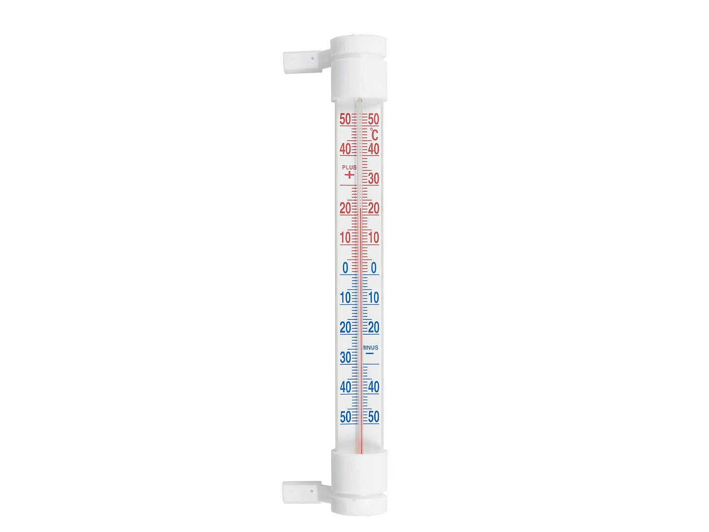 Outdoor window thermometer, 233 x 24 mm, white
