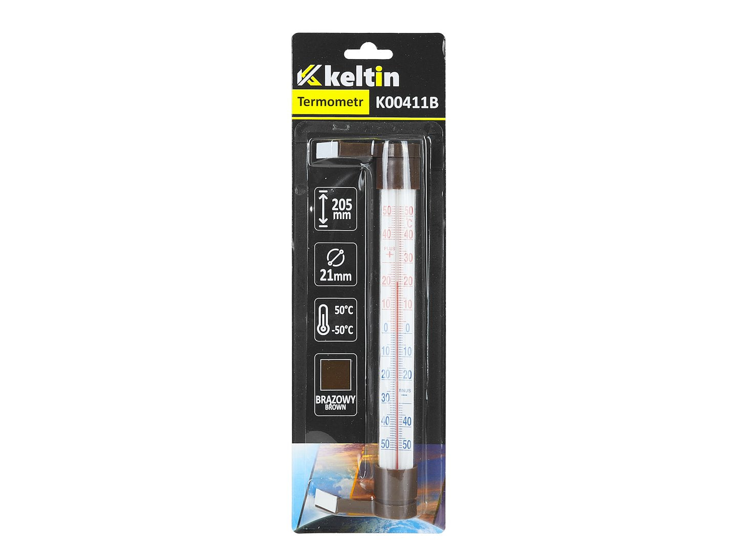 Outdoor window thermometer 233 x 24 mm / brown