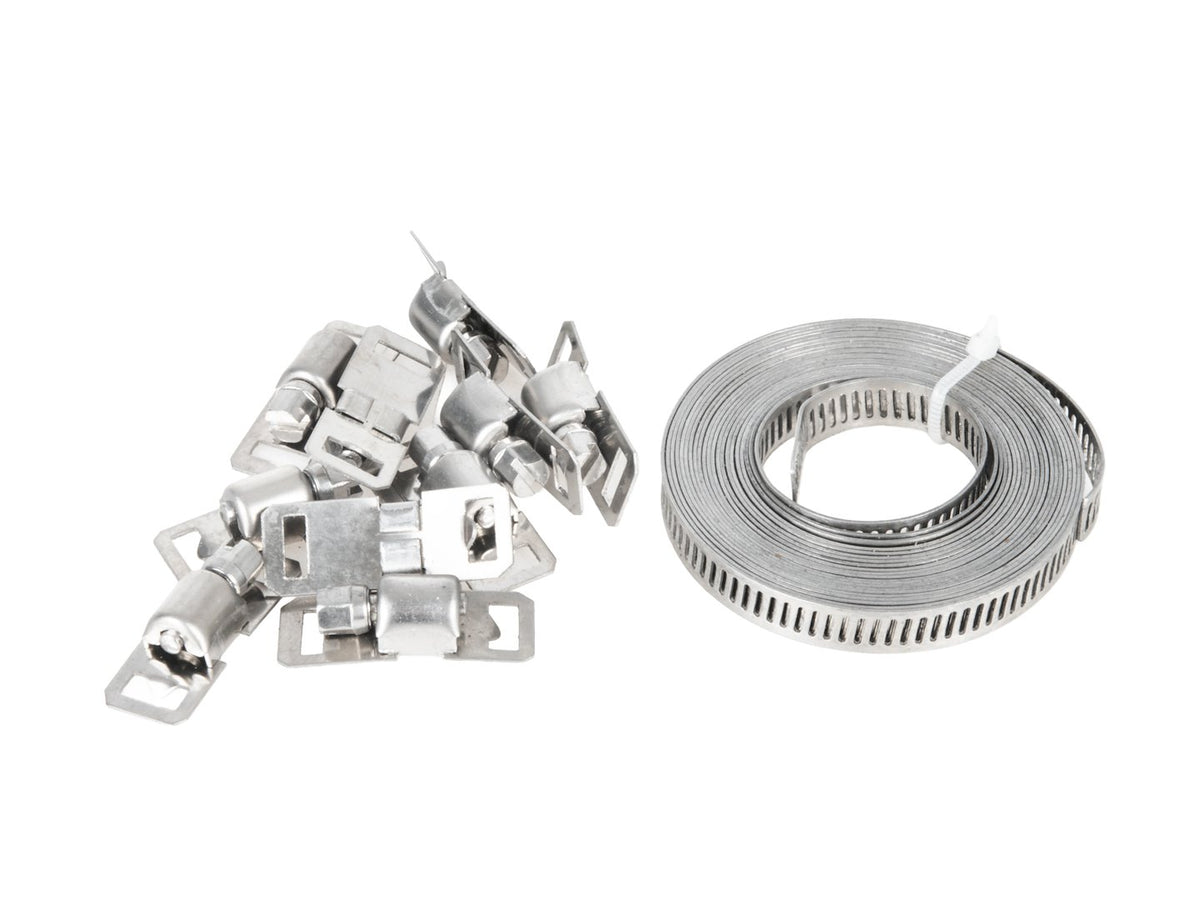 Hose clamp kit with 10 clamps, 8 mm x 3 m
