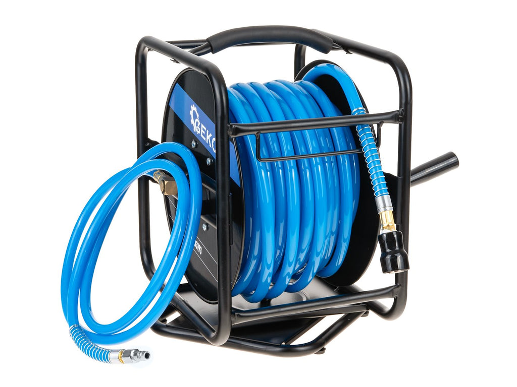 Air hose on a manual reel, 30 m, 10 x 14 mm