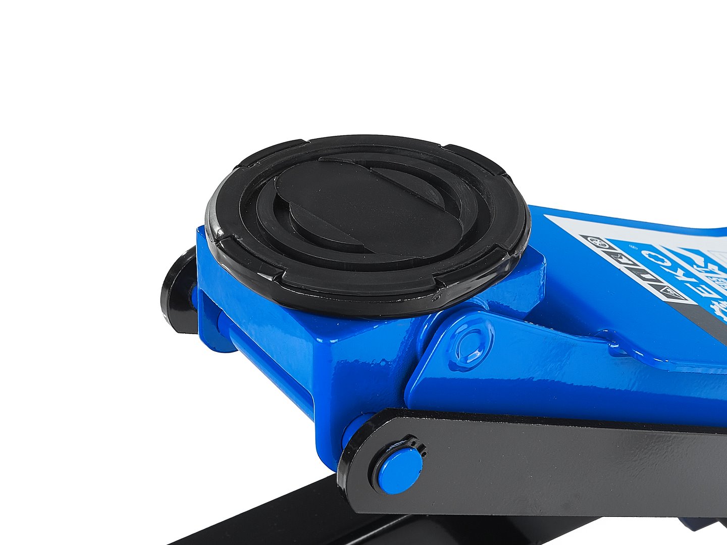 Low-profile floor jack 3T 75–505 mm with two pistons and foot pedal