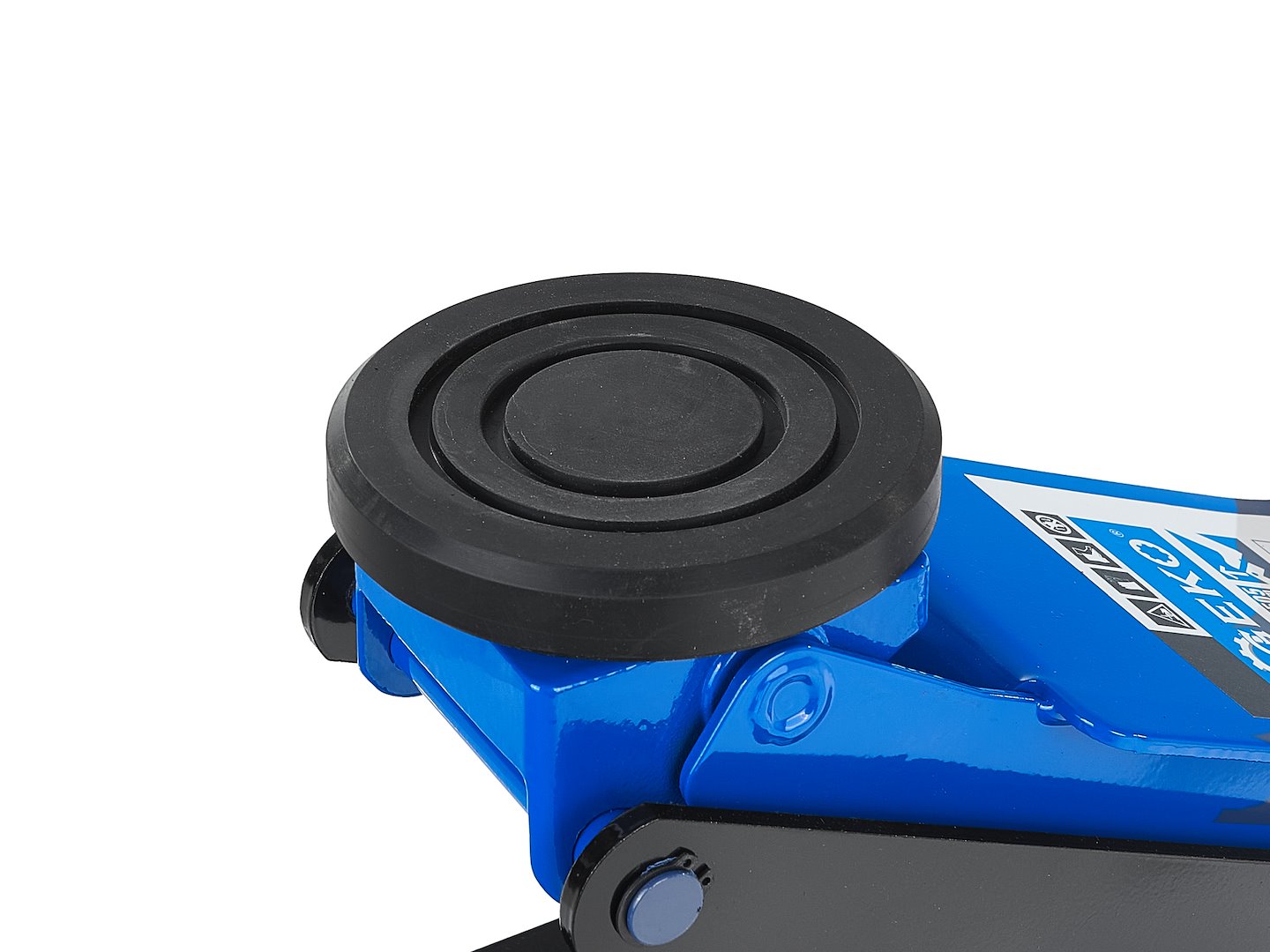 Low-profile floor jack 3T 75–505 mm with two pistons and foot pedal