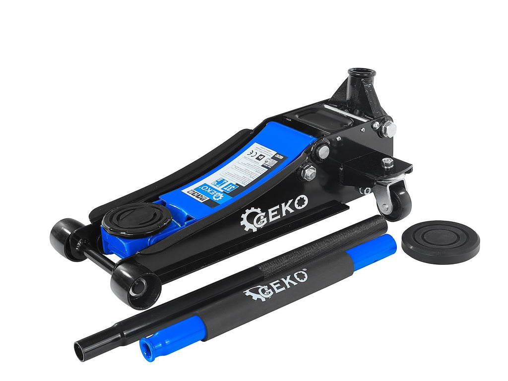 Low-profile floor jack 3T 85–430 mm with two pistons