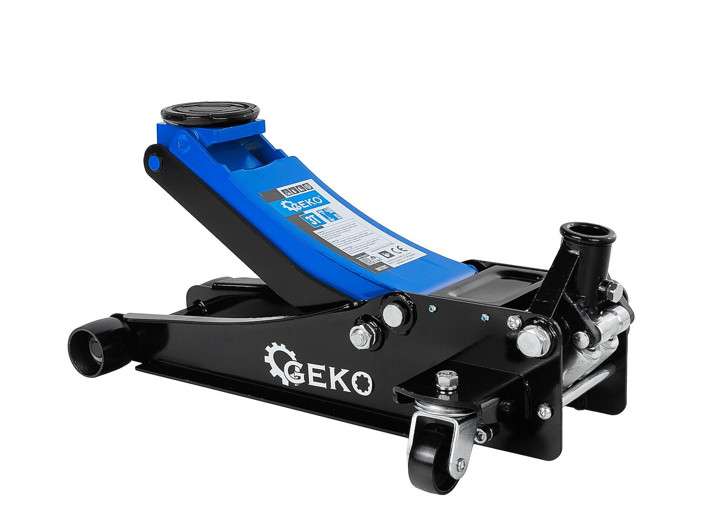 Low-profile floor jack 3T 85–430 mm with two pistons