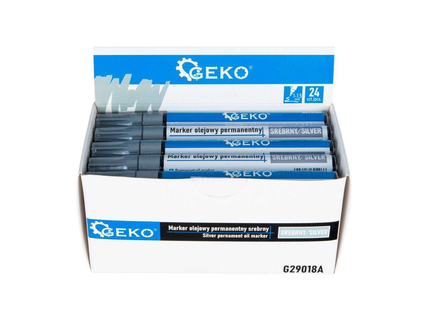 Silver Permanent Oil Marker – Display Box – Pack of 24