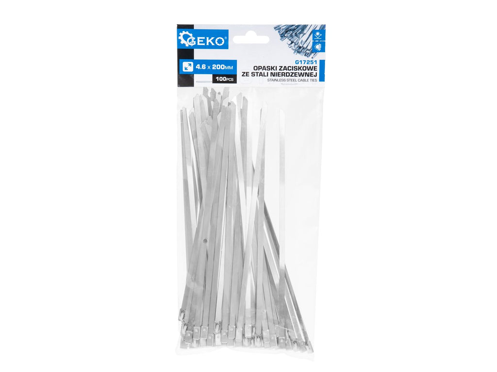 Stainless Steel Cable Ties 4.6 x 200 mm, 100 pcs