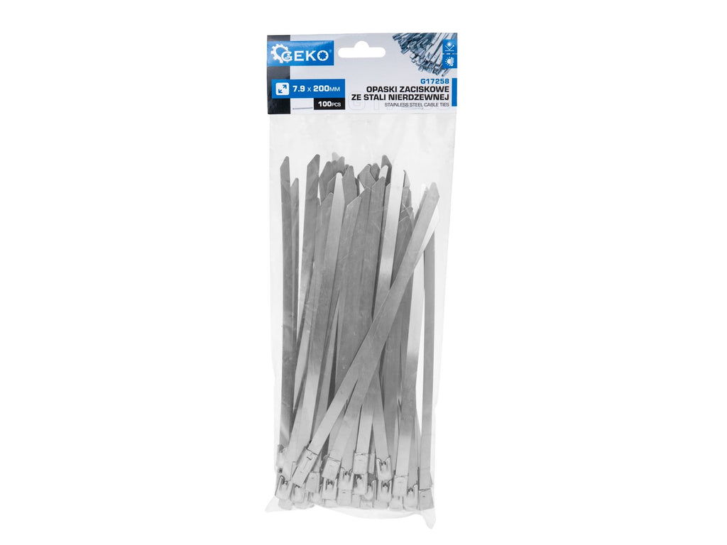 Stainless steel cable ties 7.9 x 200 mm, 100 pcs.