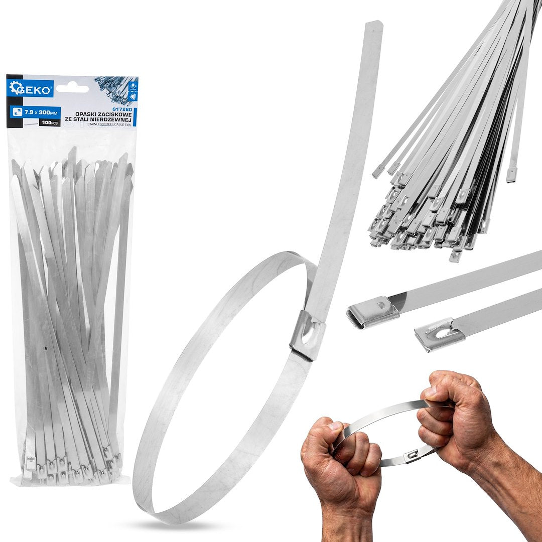Stainless Steel Cable Ties 7.9 x 300 mm, 100 pcs.