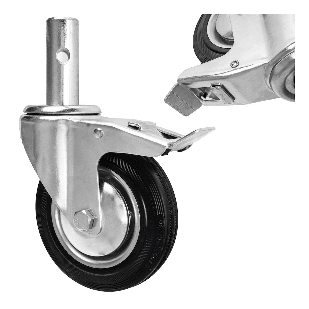 Scaffolding wheel with brake 160 mm, 125 kg