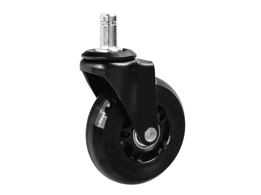 Rubber chair caster wheels, black, 75 mm, 45 kg – 5 pcs