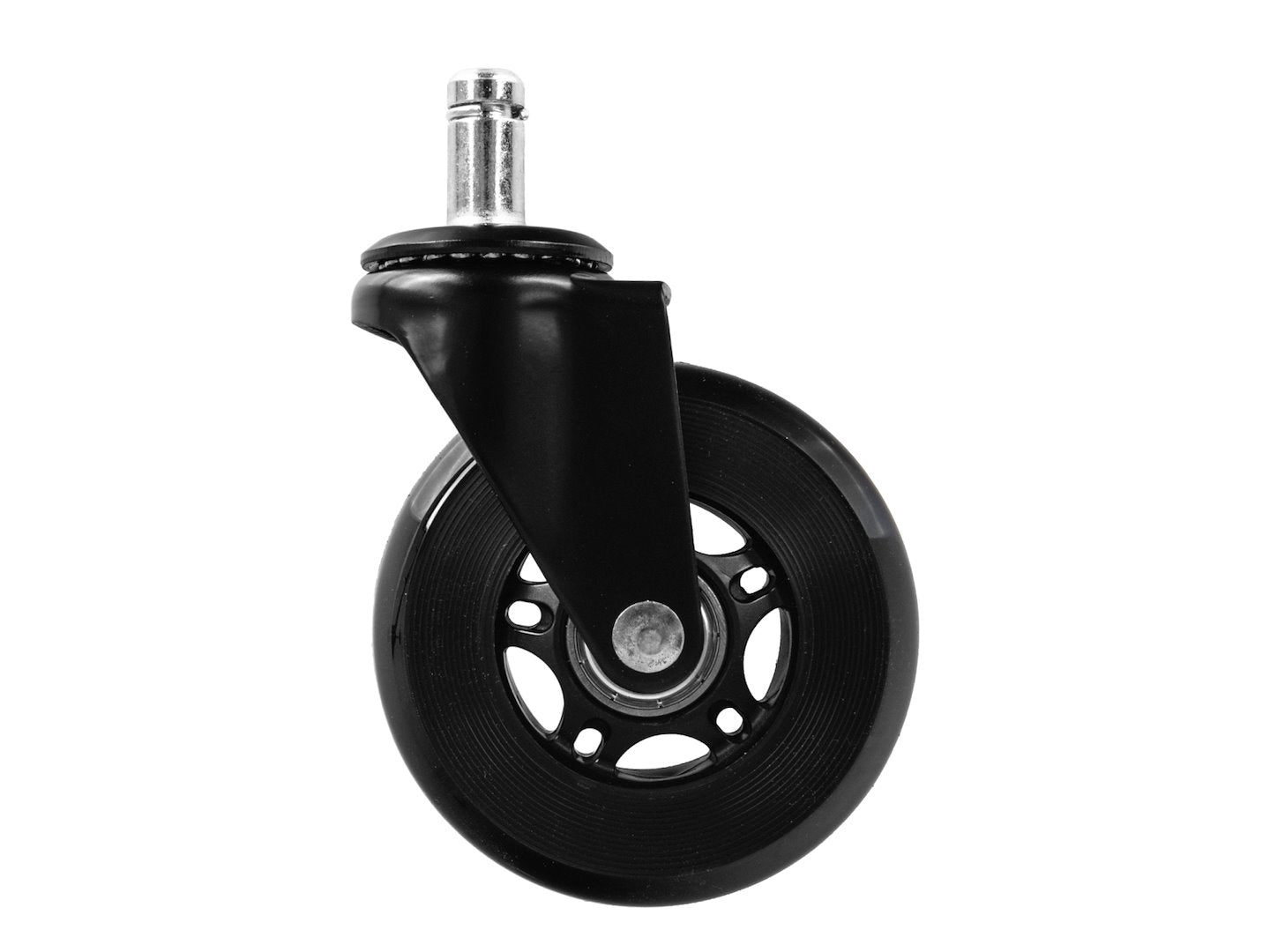 Rubber chair caster wheels, black, 75 mm, 45 kg – 5 pcs