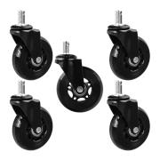 Rubber chair caster wheels, black, 75 mm, 45 kg – 5 pcs