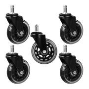 Rubber chair caster wheels 75 mm 45 kg – 5 pcs