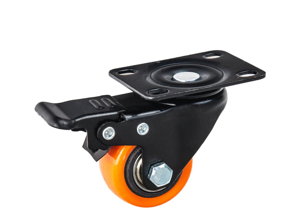 Set of 4 swivel caster wheels 40 mm, 40 kg – 2 with brake and 2 without brake
