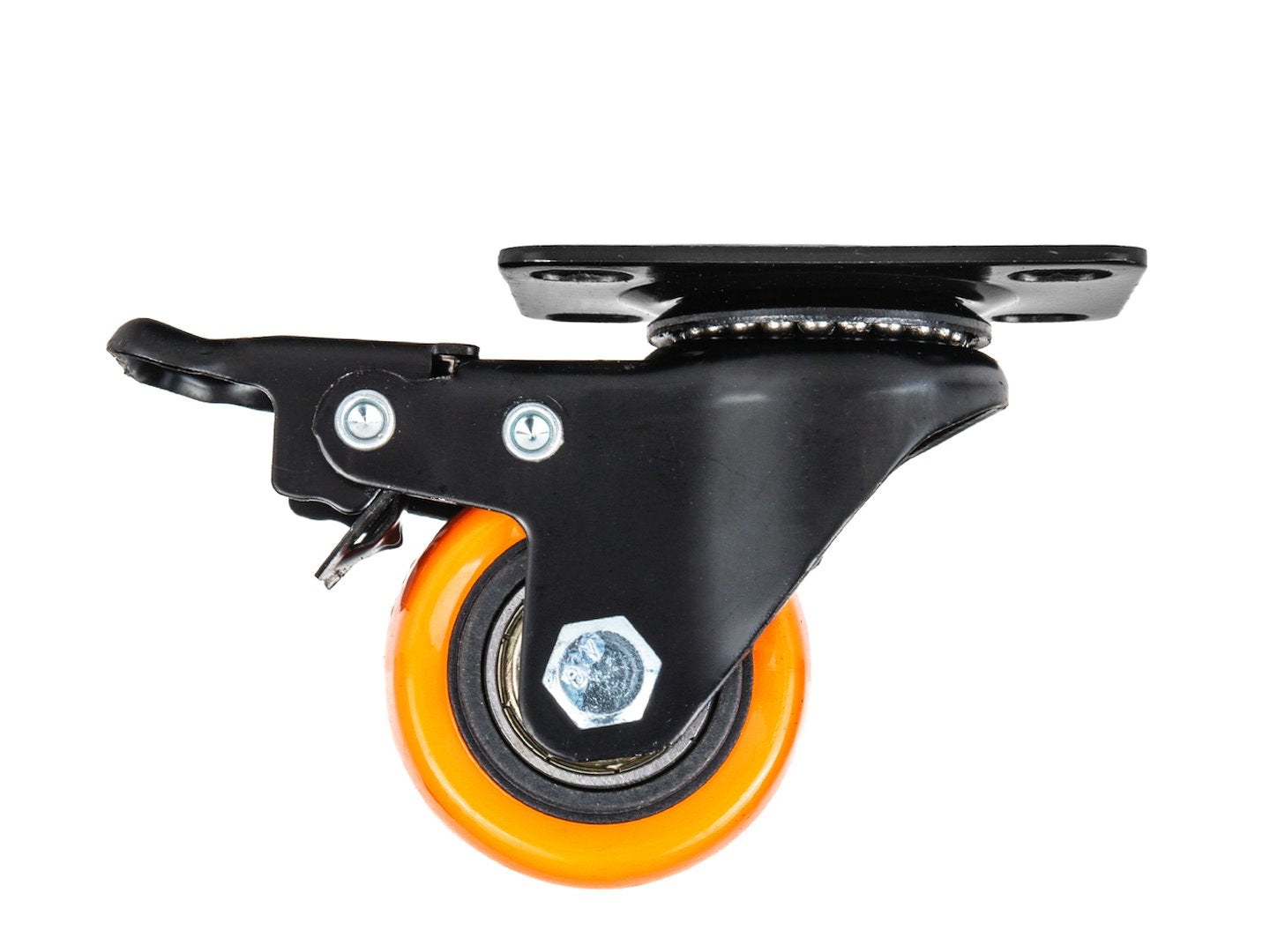 Set of 4 swivel caster wheels 40 mm, 40 kg – 2 with brake and 2 without brake