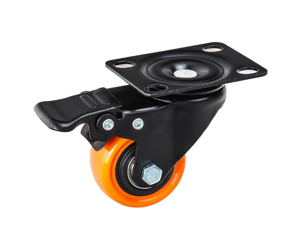 Set of 4 swivel caster wheels 50 mm 50 kg – 2 with brake and 2 without brake
