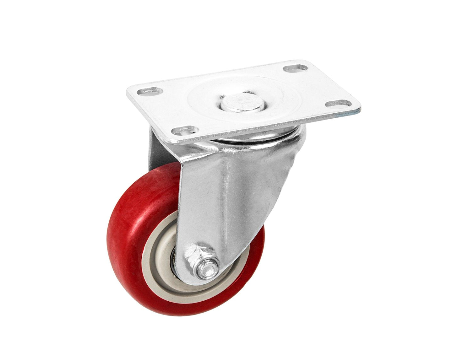 Set of 4 swivel caster wheels, 75 mm, 100 kg – 2 with brake and 2 without brake