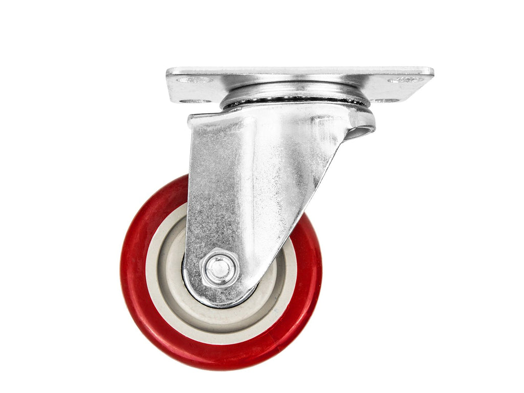 Set of 4 swivel caster wheels, 75 mm, 100 kg – 2 with brake and 2 without brake