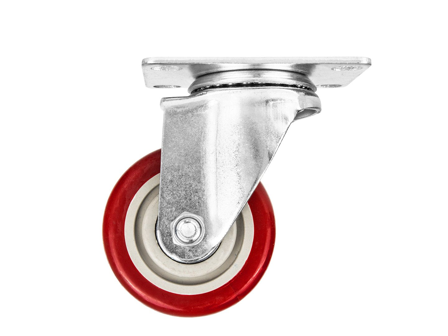 Set of 4 swivel caster wheels, 75 mm, 100 kg – 2 with brake and 2 without brake