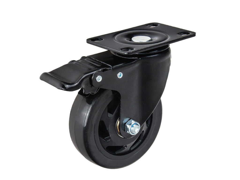 Set of 4 swivel caster wheels 100 mm 120 kg – 2 with brake and 2 without brake