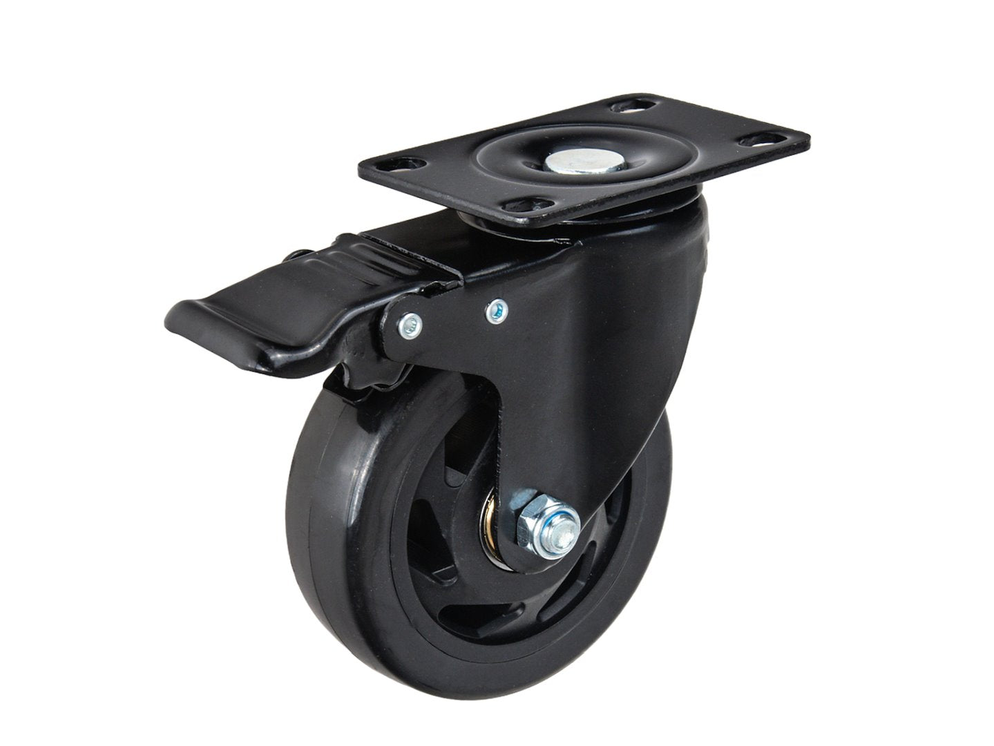 Set of 4 swivel caster wheels 100 mm 120 kg – 2 with brake and 2 without brake