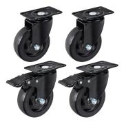 Set of 4 swivel caster wheels 100 mm 120 kg – 2 with brake and 2 without brake