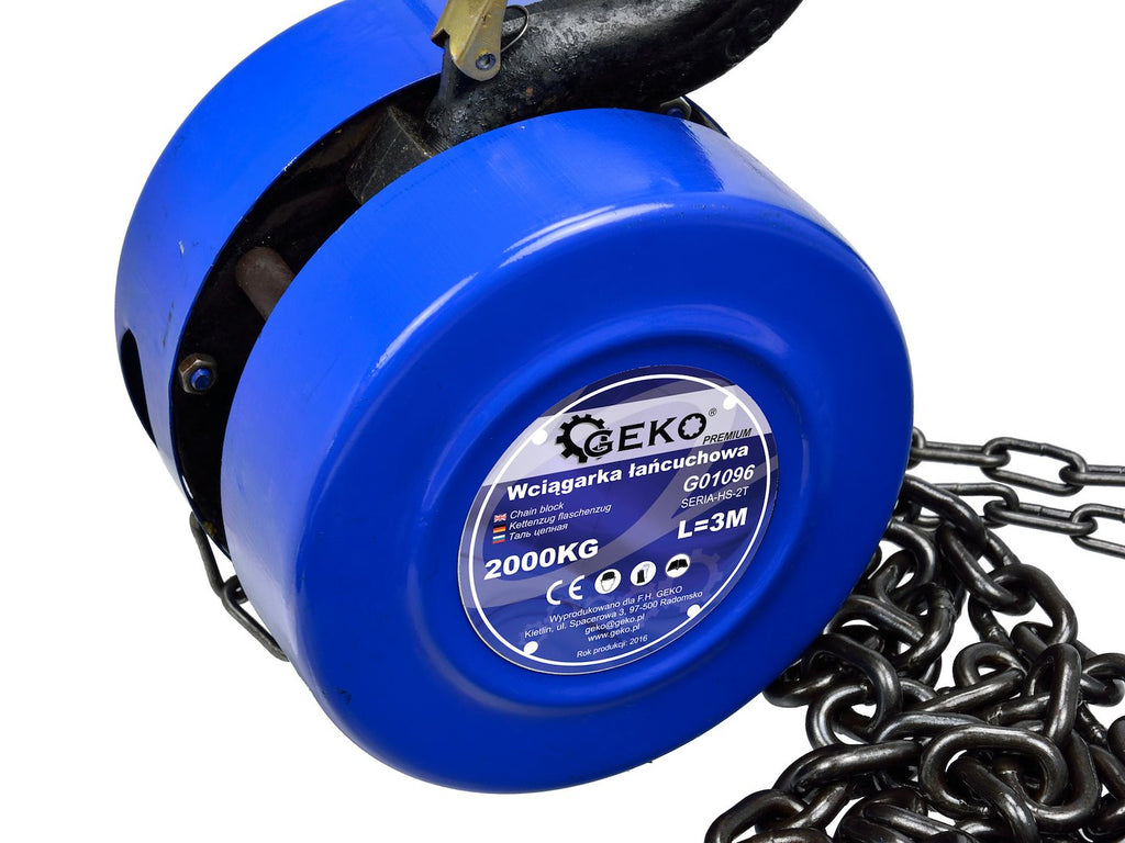 Premium GEKO Chain Block Hoist 2T x 3m