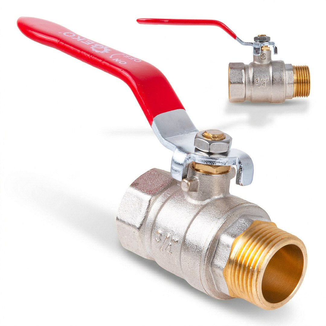 3/4" ball valve with choke / external + internal thread