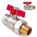 1/2" ball butterfly valve with choke and screw connection / internal + external thread