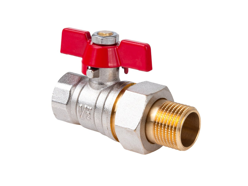 1/2" ball butterfly valve with choke and screw connection / internal + external thread