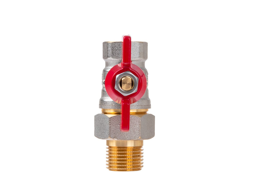 1/2" ball butterfly valve with choke and screw connection / internal + external thread