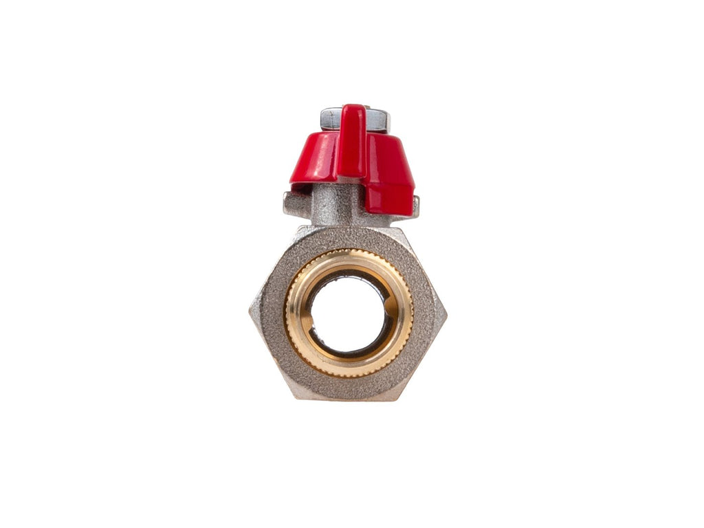 1/2" ball butterfly valve with choke and screw connection / internal + external thread