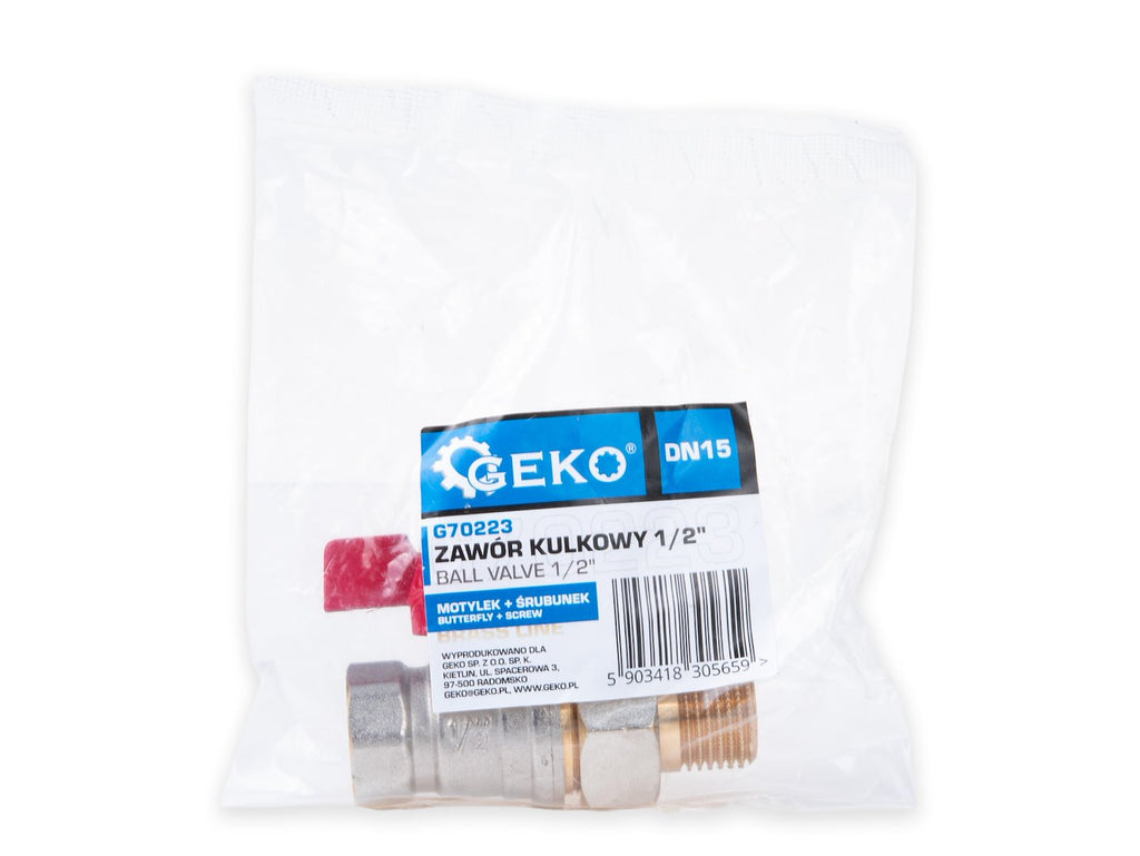 1/2" ball butterfly valve with choke and screw connection / internal + external thread
