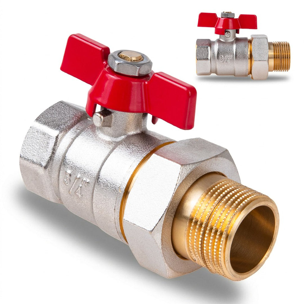 3/4" ball butterfly valve with choke and screw connection / internal + external thread