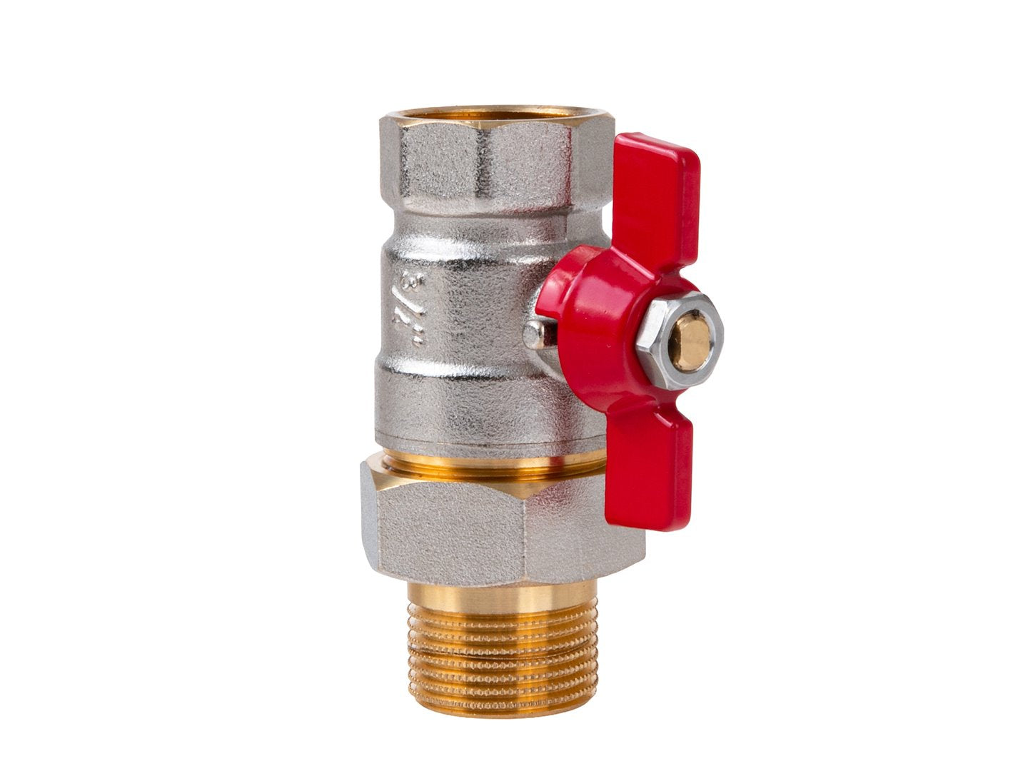 3/4" ball butterfly valve with choke and screw connection / internal + external thread