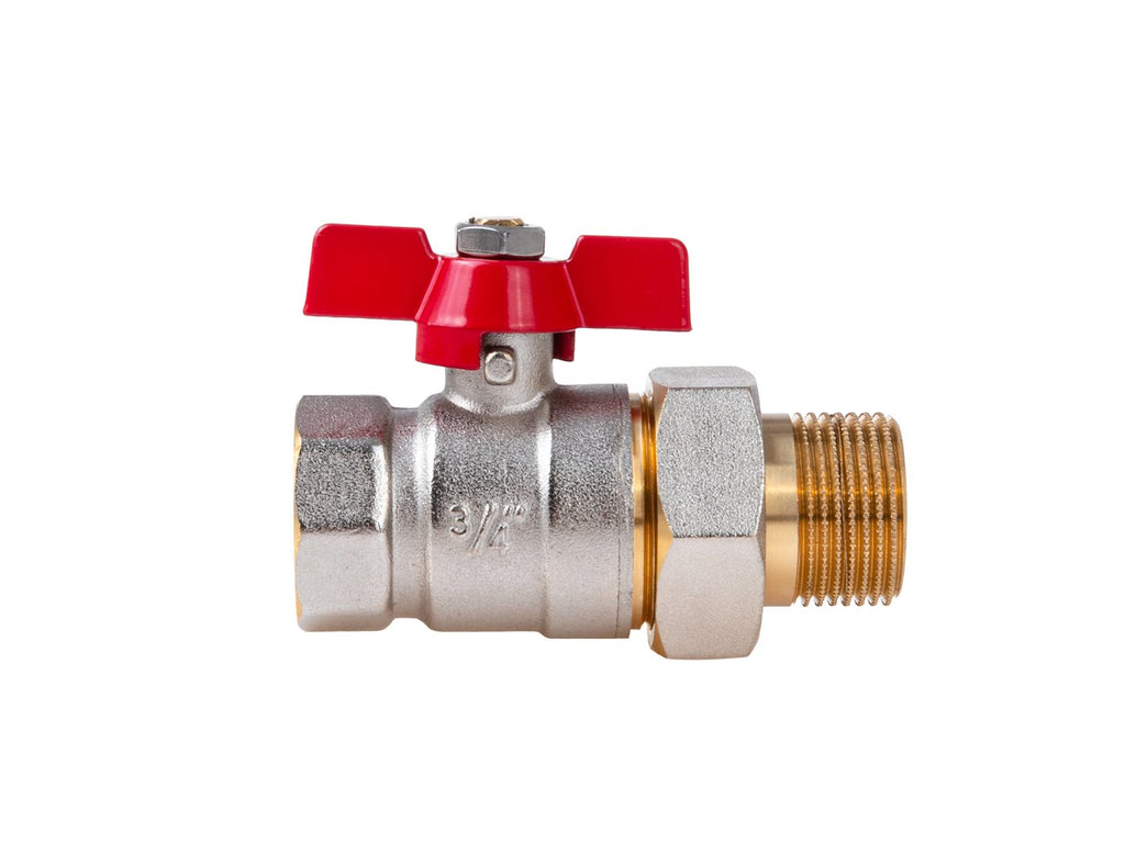 3/4" ball butterfly valve with choke and screw connection / internal + external thread