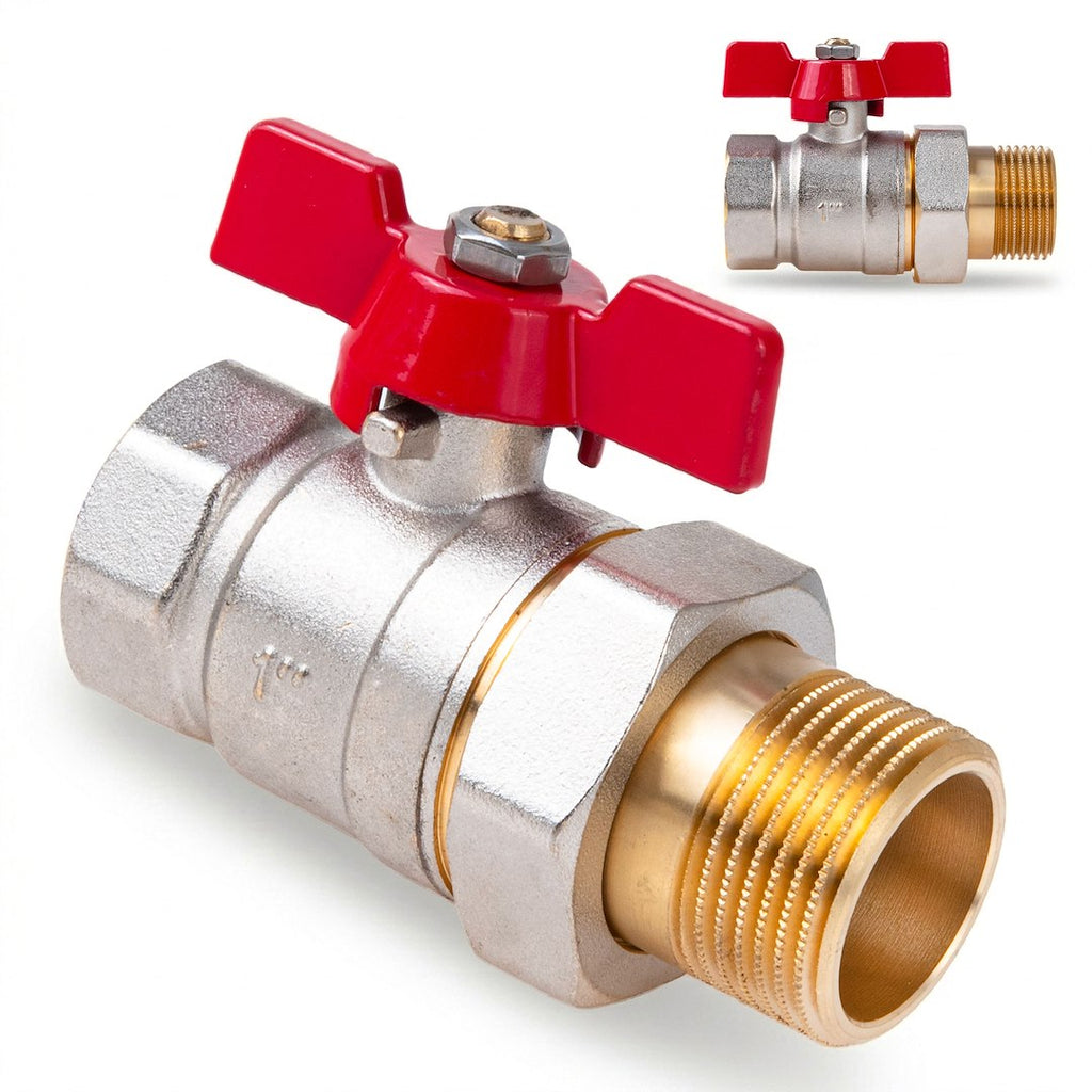 1" ball butterfly valve with choke and screw connection / internal + external thread