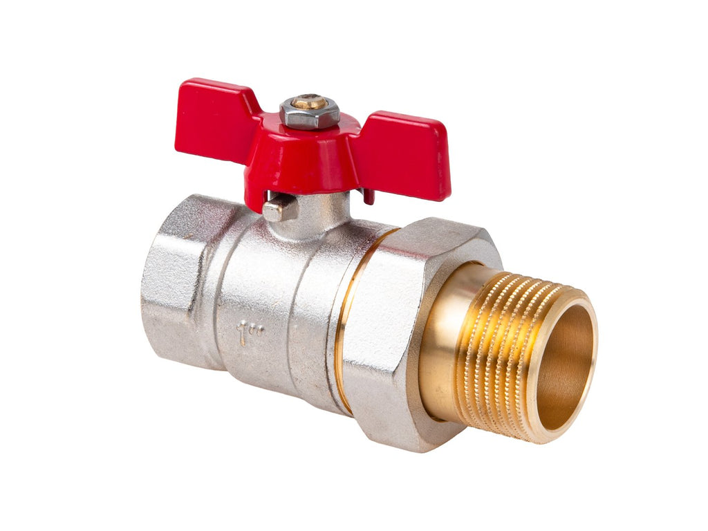 1" ball butterfly valve with choke and screw connection / internal + external thread