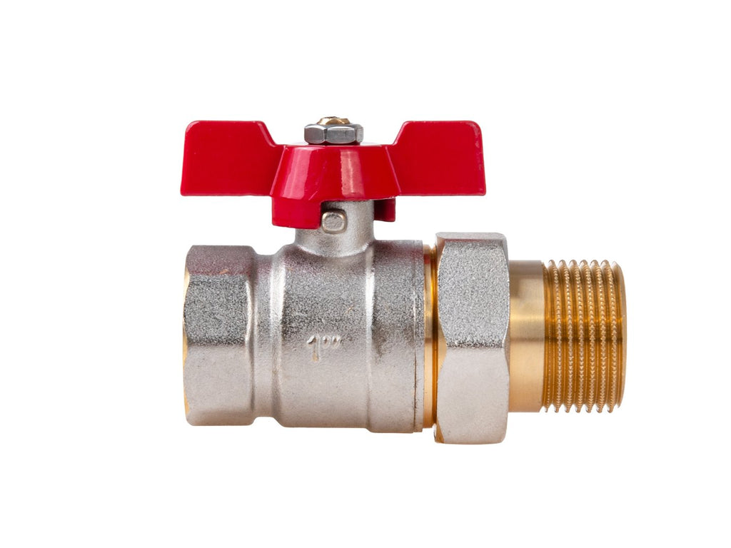 1" ball butterfly valve with choke and screw connection / internal + external thread