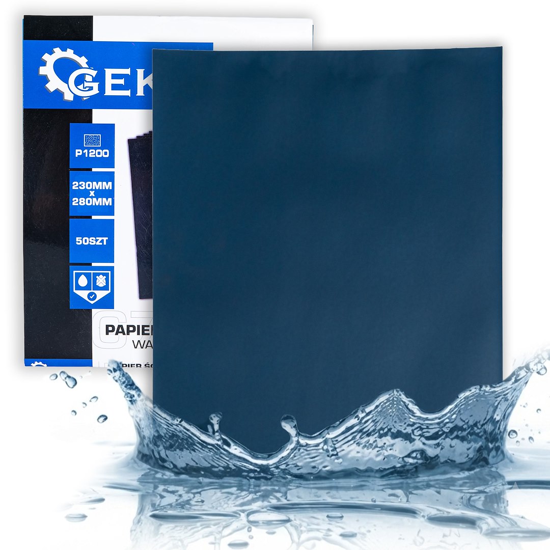 Waterproof sandpaper – sheet 230 × 280 mm P1200 – Pack of 50