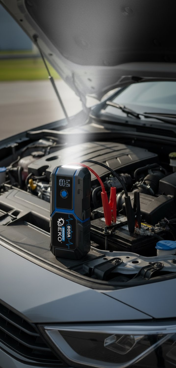 12V Jump Starter — 10000 mAh, 400A, LED, QC3.0