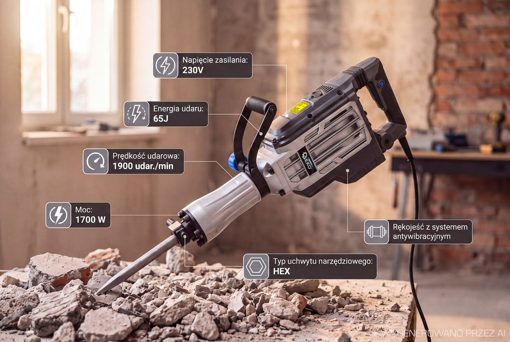 Demolition Breaker 65J 1700W with accessories