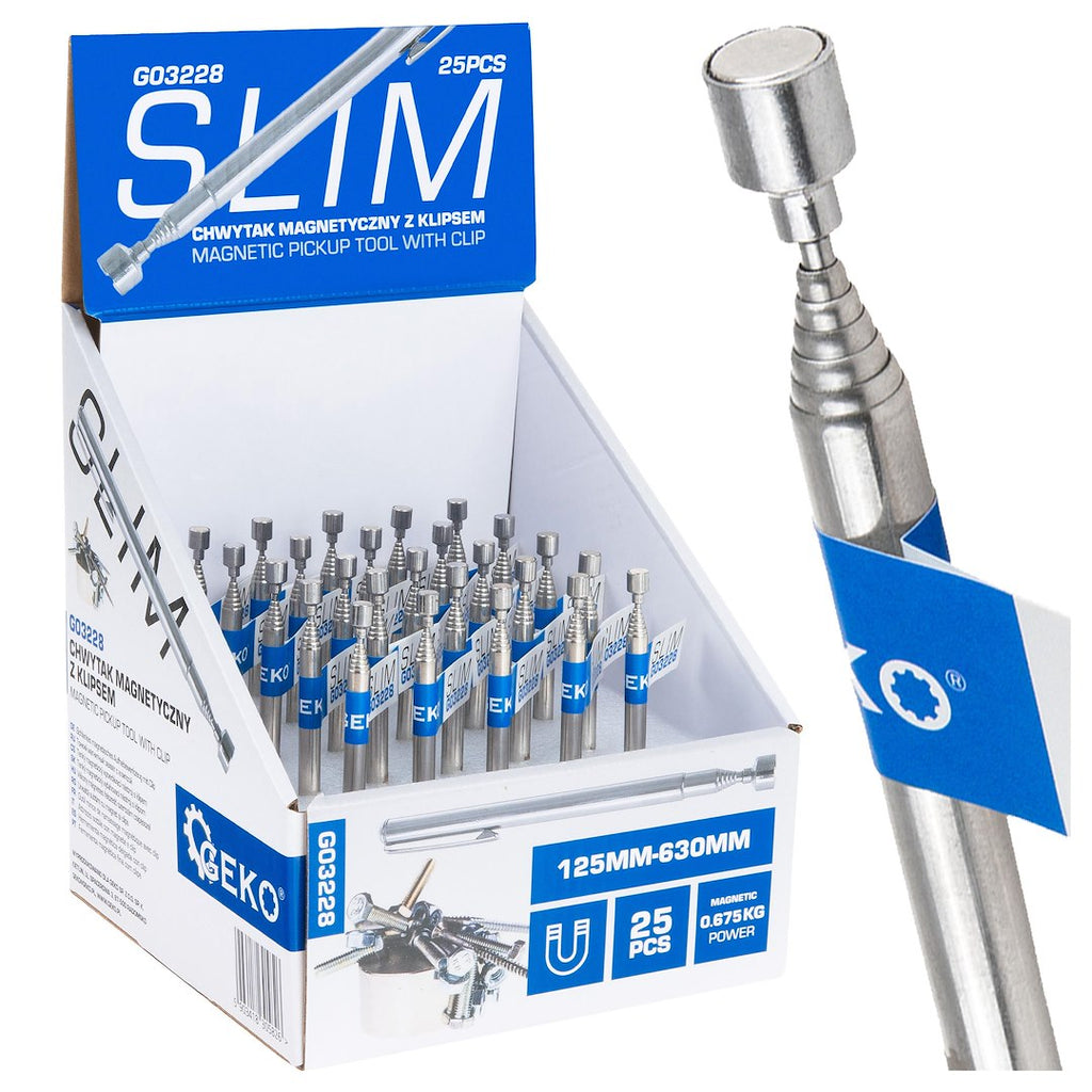 Slim Telescopic Magnetic Pickup Tool with Pocket Clip – Pack of 25