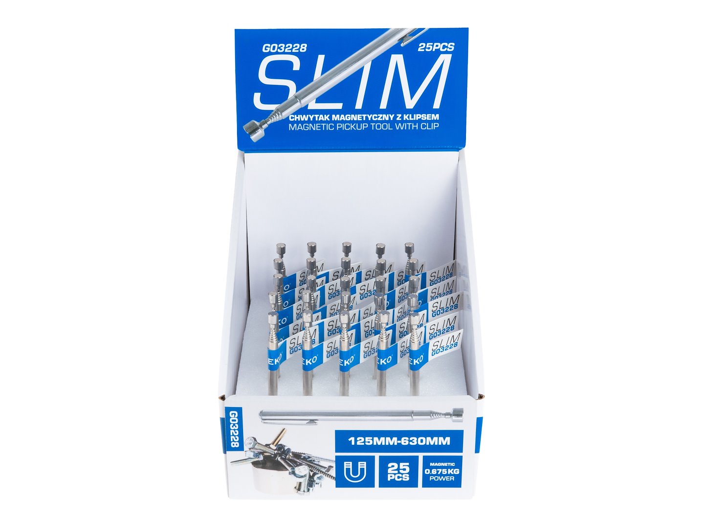 Slim Telescopic Magnetic Pickup Tool with Pocket Clip – Pack of 25