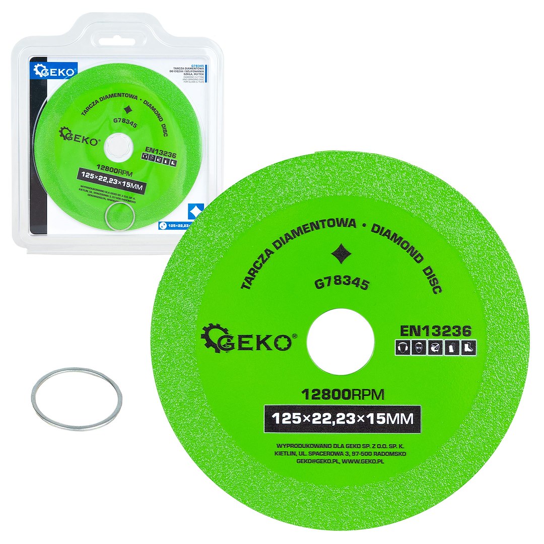 Diamond Cutting and Grinding Disc for Glass and Tiles 125 x 22.23 x 15 mm